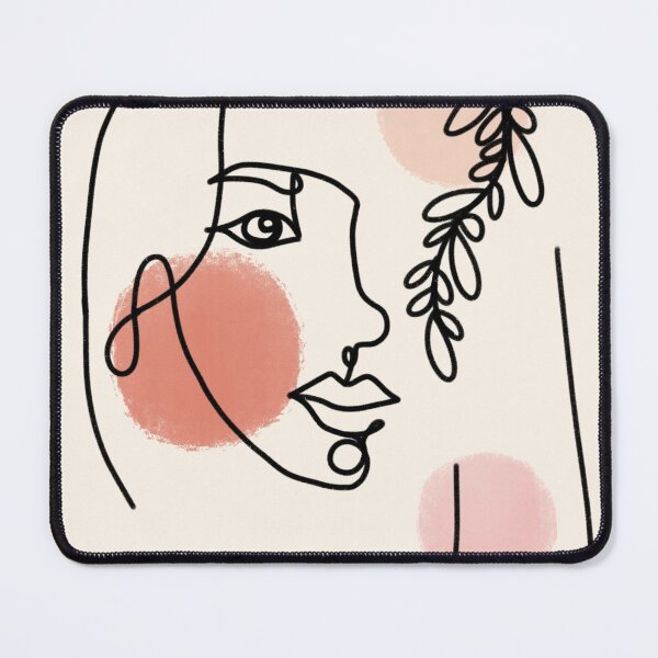 Item preview, Abstract Female Face Leaf One Line Boho Art Pink designed and sold by JooArtPrints ★★★★★.