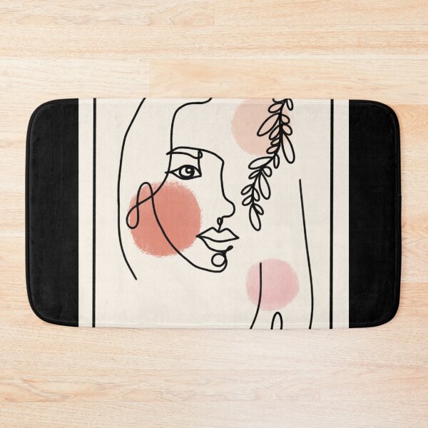 Item preview, Abstract Female Face Leaf One Line Boho Art Pink designed and sold by JooArtPrints  ★★★★★.