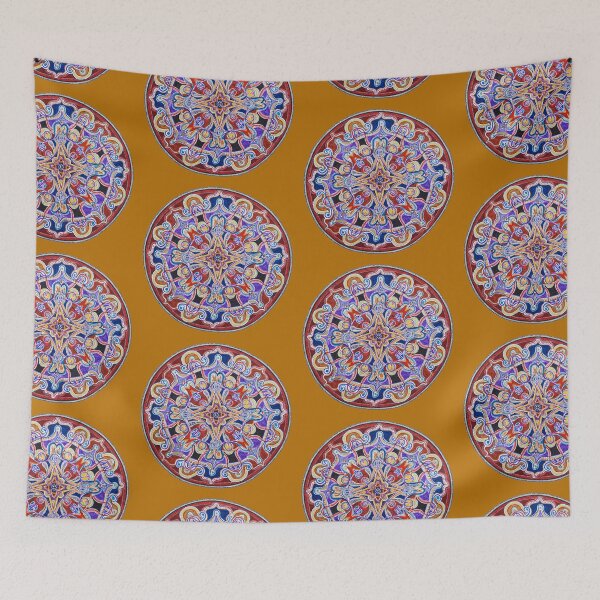 Artikelvorschau, Handgezeichnetes Mandala, gebranntes Orange entworfen und verkauft von mandalamundo.