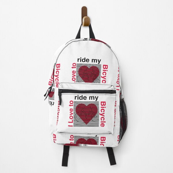 Item preview, I Love to Ride my Bicycle - Stop pollution - Can the Carbon in 2022 New Year resolutions to Change your Nature  white & red Edition designed and sold by SpArtk.