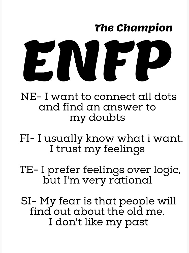 ENFP MBTI Personality Type. NE FI TE SI | Postcard