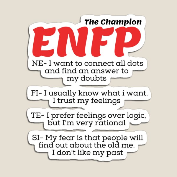 INTP MBTI Personality Type. Ti Ne Si Fe Sticker for Sale by Purestuff