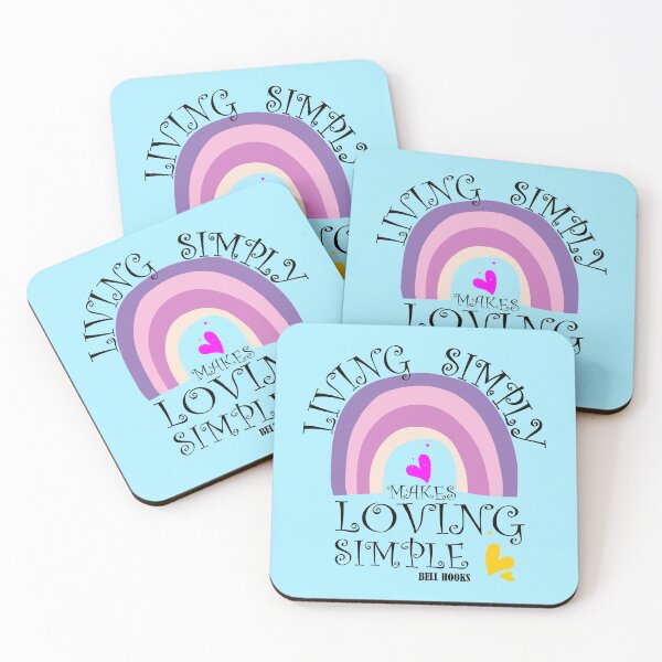 Item preview, Bell Hooks Quote | Living Simply Makes Loving Simple | Bell Hooks Gloria Jean Watkins | Melanine | Black the Prime Element Black Pride designed and sold by SchlossInspire.