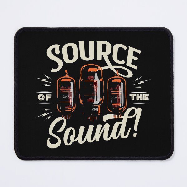 Item preview, Retro typographic emblem for tube amplifiers black shirt version designed and sold by SerifsWhiskey.