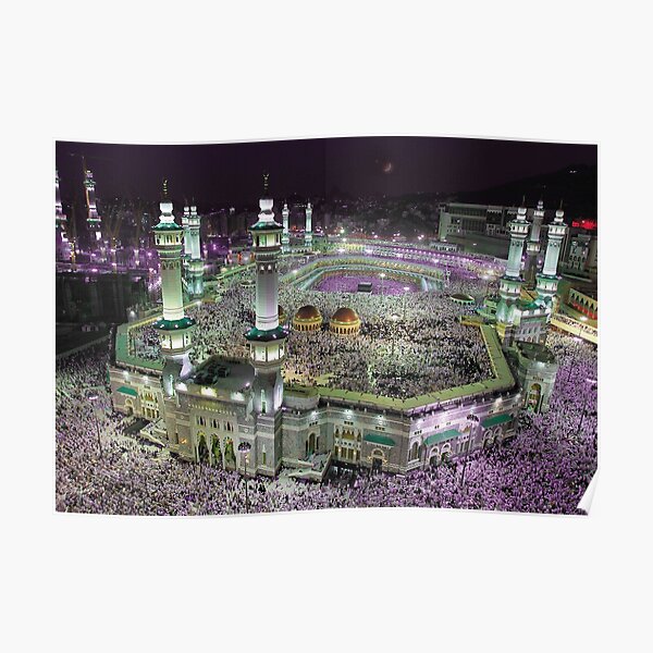 Beautiful night in Mecca Saudi Arabia Poster