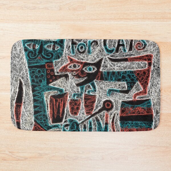 Item preview, Mambo for cats Abstract Design Primitive motif threads - Gold, Turquoise, Red, Pink, Purple, Yellow  designed and sold by SpArtk.
