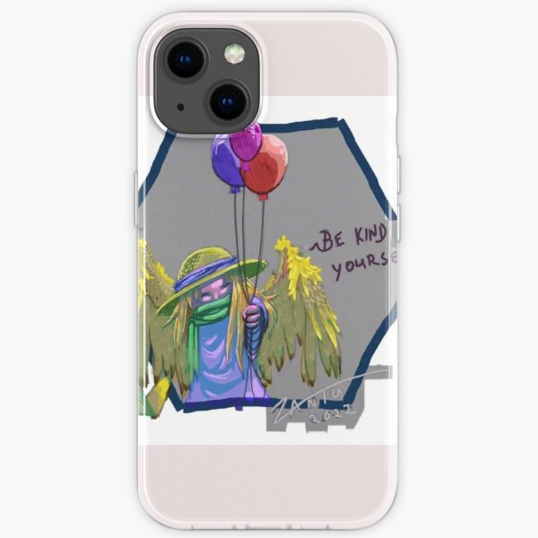 Engel mit Hut und Ballons - Sei nett zu dir selbst iPhone Flexible Hülle