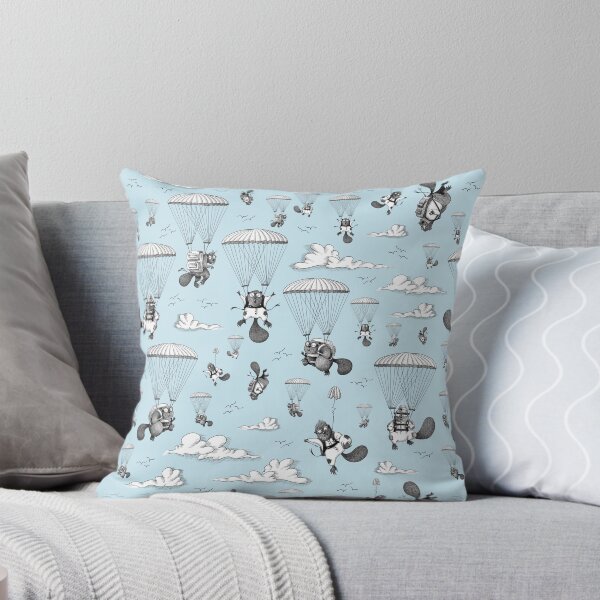 Item preview, Chute libre des castors en parachute — bleu et blanc designed and sold by Crooked & Beautiful .