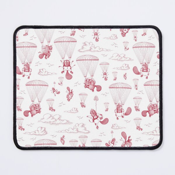 Item preview, Parachuting Beavers Free Fallin'—Red designed and sold by Crooked & Beautiful .