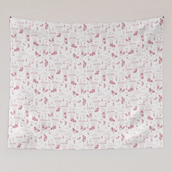 Item preview, Parachuting Beavers Free Fallin'—Red designed and sold by Crooked & Beautiful .