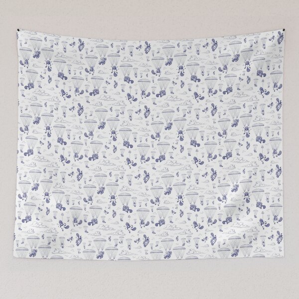 Item preview, Parachuting Beavers Free Fallin'—Blue designed and sold by Crooked & Beautiful .