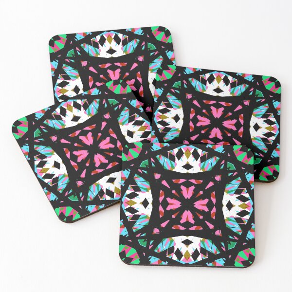 Item preview, Multicolour Rainbow Stained Glass Windows Pink Blue Green Summer Star Pattern designed and sold by PatternPerfect.