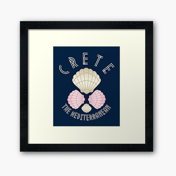 Item preview, Art Deco Mediterranean Islands, Crete, Muted Beige Text- Beach / Vacation designed and sold by TimelessLocales.