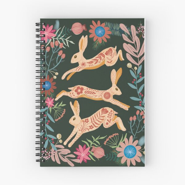 Item preview,  Leaping hare folk art designed and sold by Papergrape.