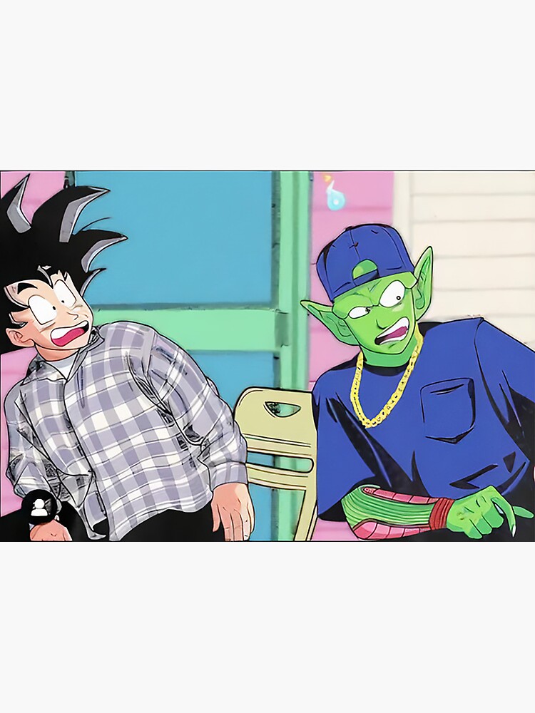 "DRAGON BALL Z SON GOKU AND PICCOLO FRIDAY DAMN MEME " Sticker by