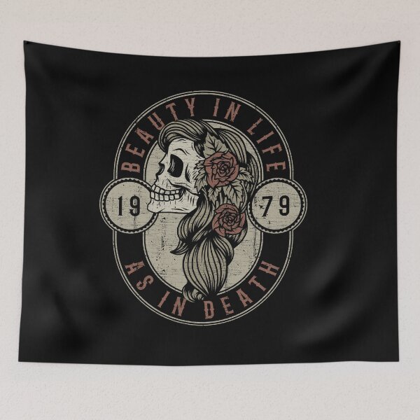 Item preview, Beauty in Life As in Death, Traditional Tattoo, Old School, Skull & Roses designed and sold by Proverbial Wisdom Design.