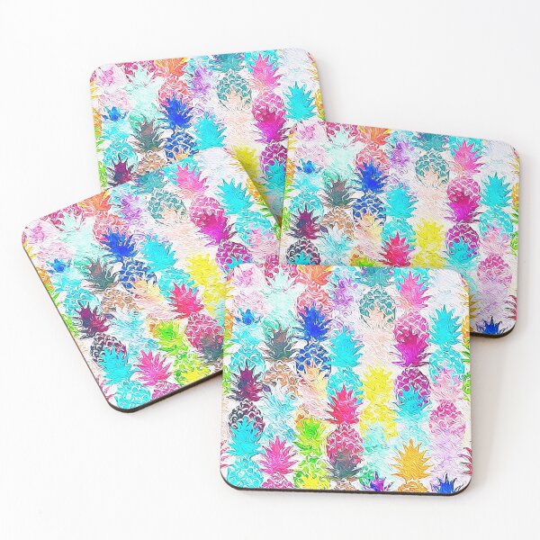 Item preview, Pineapple  Abstract Design Primitive motif threads - Gold, Turquoise, Red, Pink, Purple, Yellow  designed and sold by SpArtk.