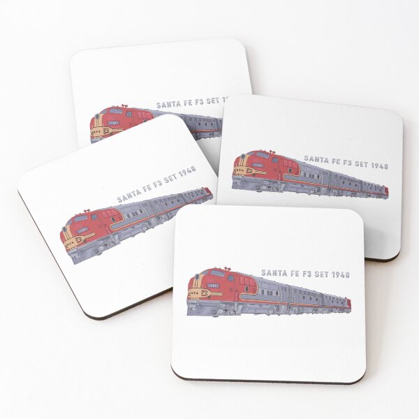 Item preview, Santa Fe F3 Set 1948 Carbody Diesel Locomotive Train Railfan Diagram Gift designed and sold by Maljonic.