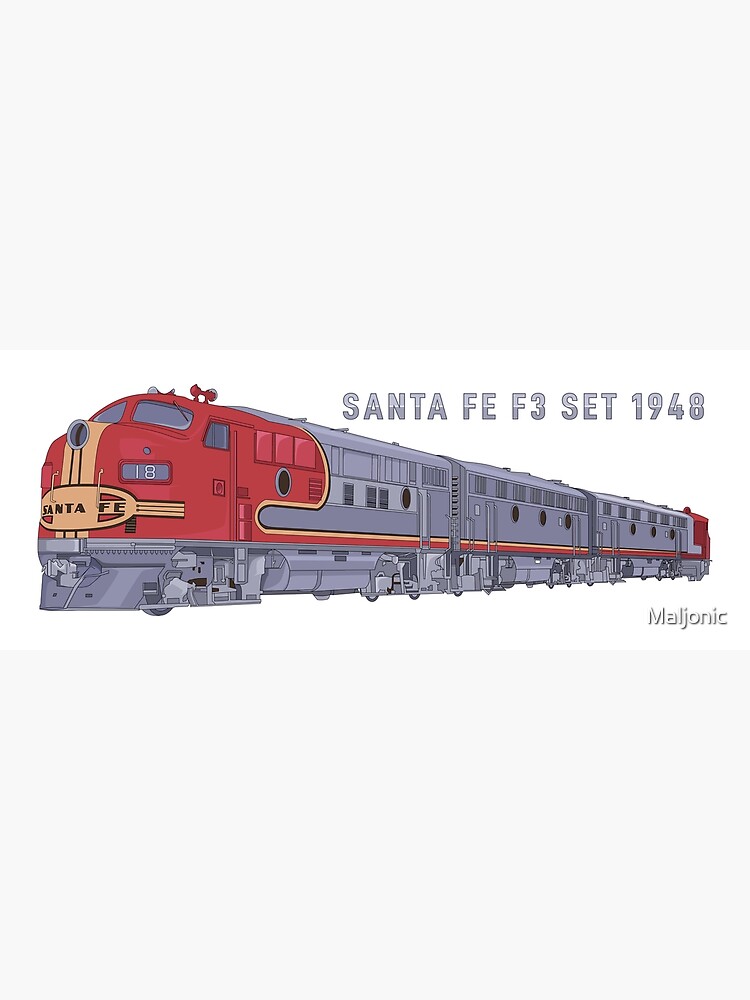 "Santa Fe F3 Set 1948 Carbody Diesel Train Railfan Diagram