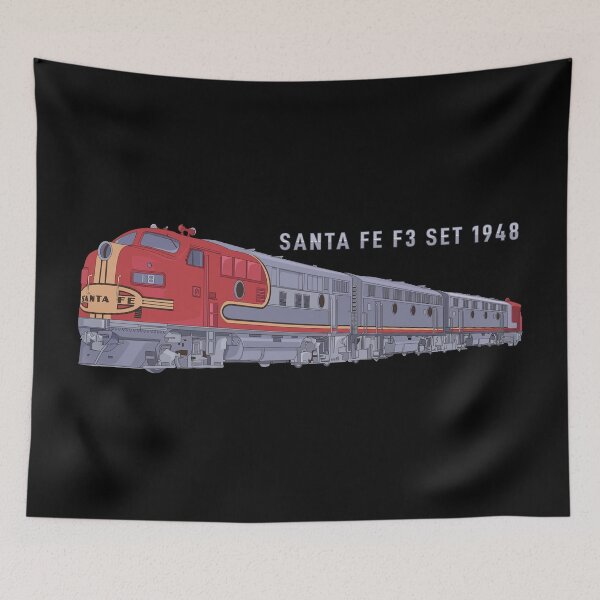 Item preview, Santa Fe F3 Set 1948 Carbody Diesel Locomotive Train Railfan Diagram Gift designed and sold by Maljonic.
