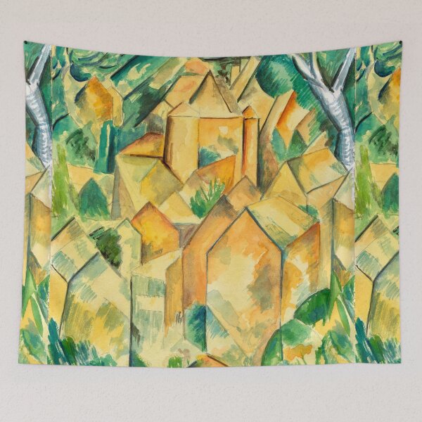 Item preview, Cubic Village Abstract Design Primitive motif threads - Gold, Turquoise,  green, Yellow  designed and sold by SpArtk.