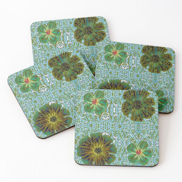Item preview, YEMAYA Olive/Teal Floral Batik designed and sold by ZENDYtechSTYLE.