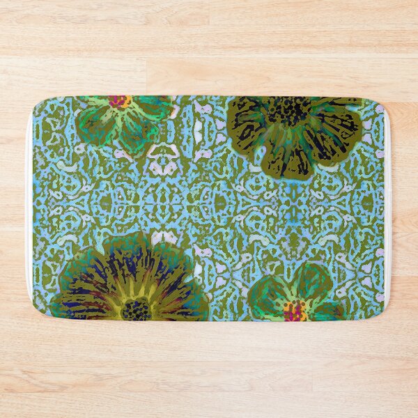 Item preview, YEMAYA Olive/Teal Floral Batik designed and sold by ZENDYtechSTYLE.