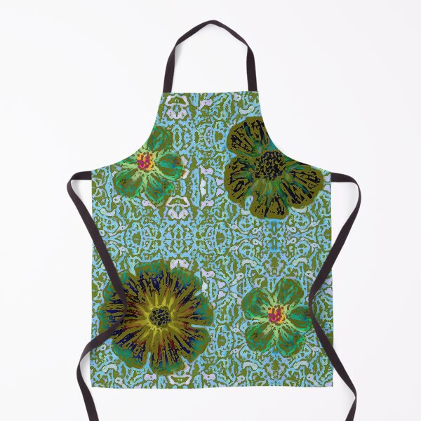 Item preview, YEMAYA Olive/Teal Floral Batik designed and sold by ZENDYtechSTYLE.