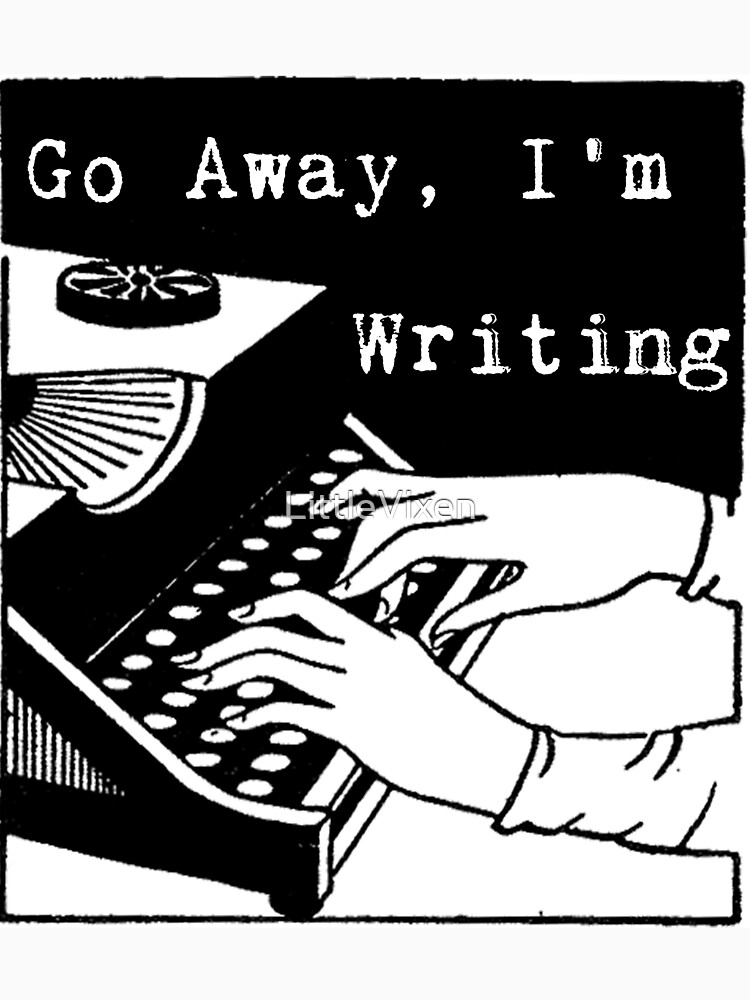 Thumbnail 7 of 7, Classic T-Shirt, Go Away, I'm Writing designed and sold by LittleVixen.
