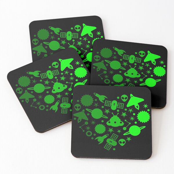 Item preview, alien happy valentines day heart green  designed and sold by Gossip Rag.