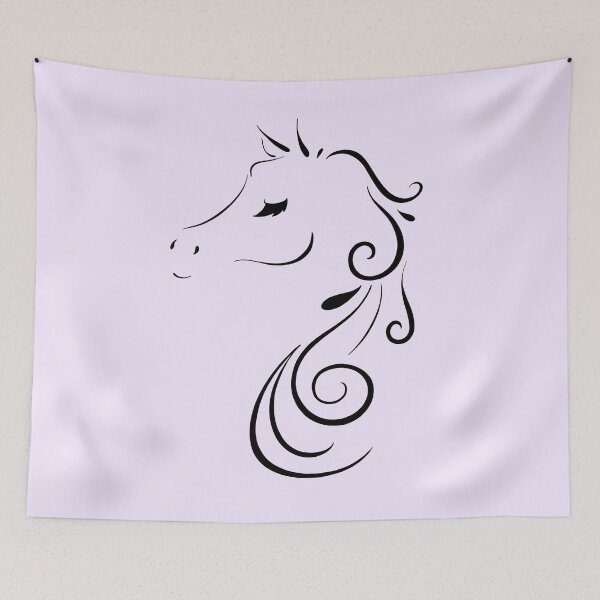 Item preview, Elegant Horse Outline With Eyelashes designed and sold by Lady-Lilac.