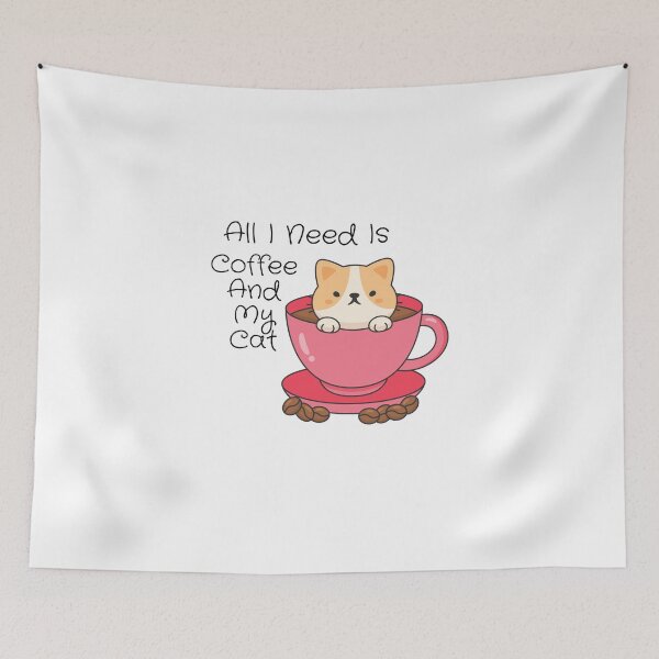 Item preview, All I Need Is Coffee And My Cat designed and sold by SAJAMANIA.