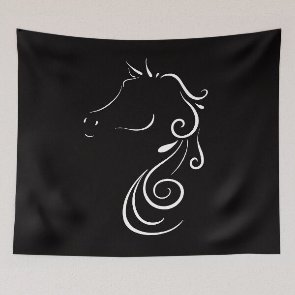 Item preview, Elegant Horse Outline in White designed and sold by Lady-Lilac.