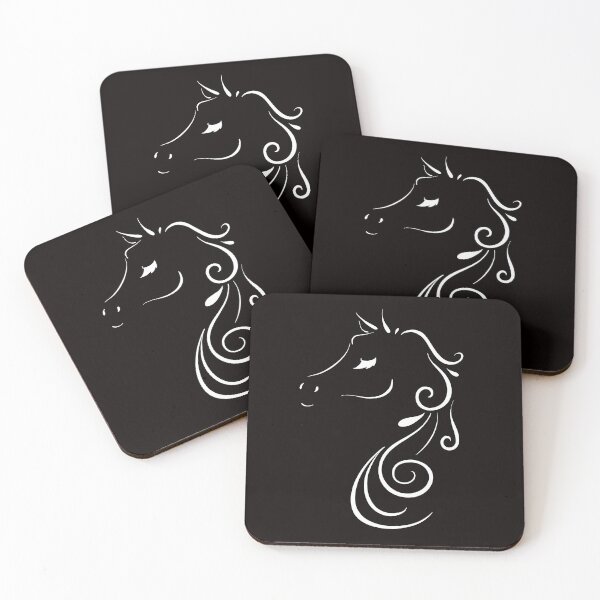 Item preview, Elegant White Horse Outline With Eyelashes designed and sold by Lady-Lilac.