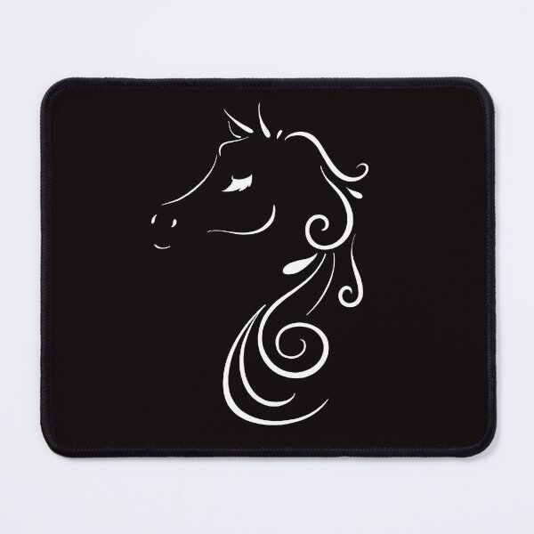 Item preview, Elegant White Horse Outline With Eyelashes designed and sold by Lady-Lilac.