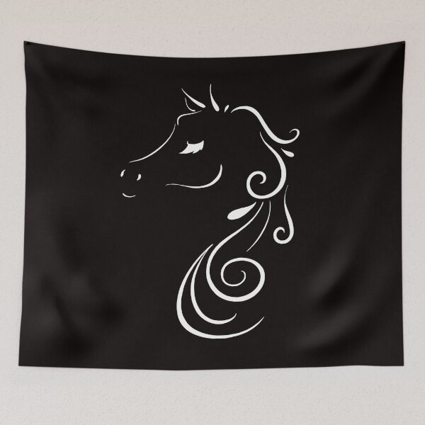 Item preview, Elegant White Horse Outline With Eyelashes designed and sold by Lady-Lilac.
