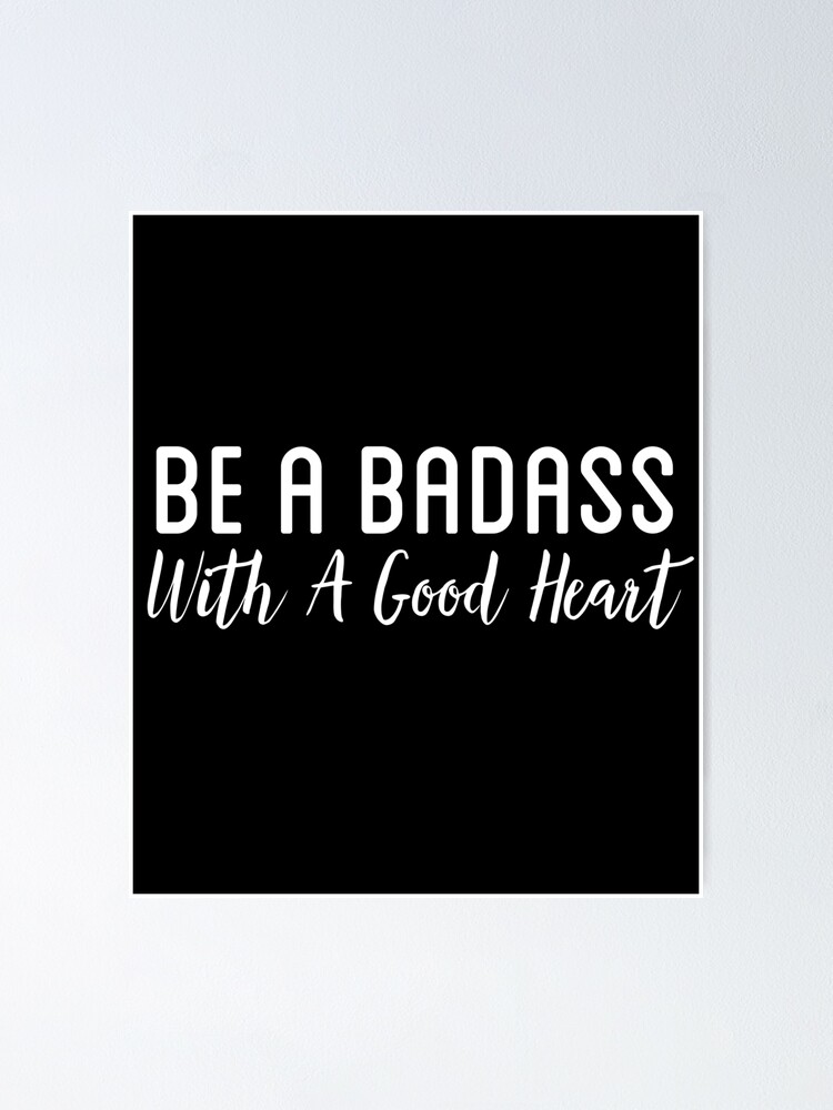 Badass With A Big Heart Small Canvas Zipper Bag 