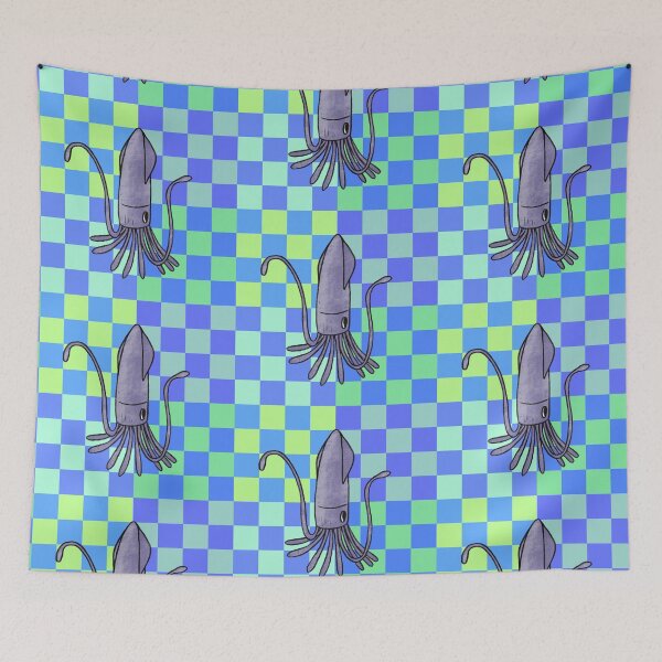 Item preview, Squid Blue Checkers designed and sold by GillianMeilin.