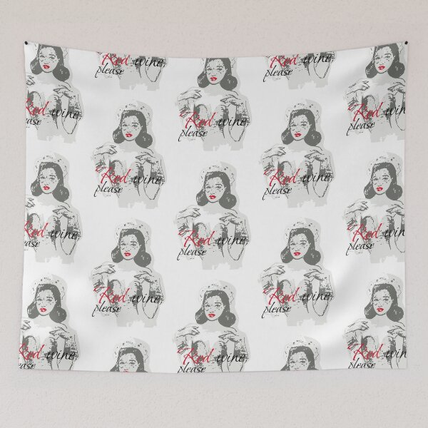 Item preview, Red wine, please | Pinup girl | Happy Valentines Day designed and sold by AnnaRuz.