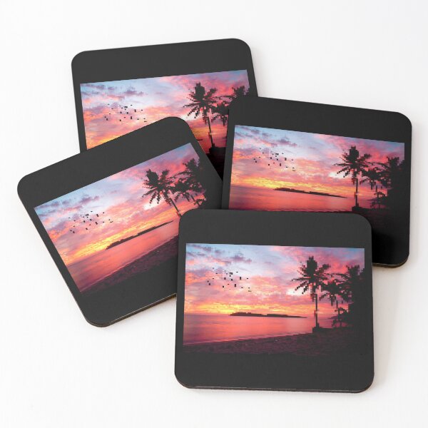 Item preview, Pixelated Malaysian Sunset With Palm Trees designed and sold by Cardinal Designs.