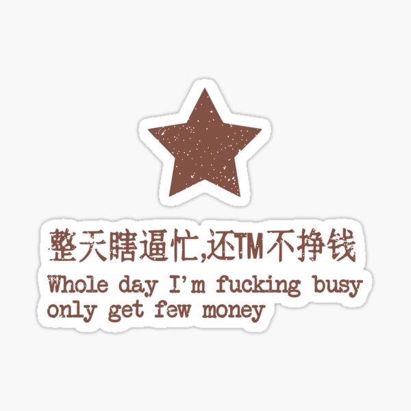 Whole day I'm fucking busy only get few money Sticker