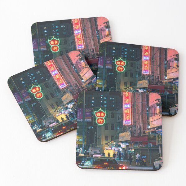 Item preview, Yellow taxi On Road At Night in hong kong designed and sold by class01.