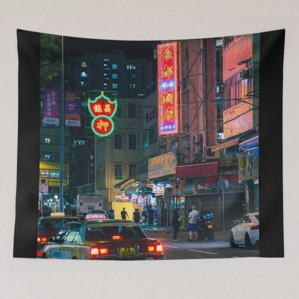Item preview, Yellow taxi On Road At Night in hong kong designed and sold by class01.