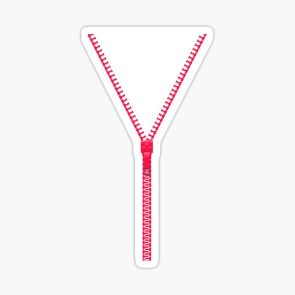 Pink zipper - white inside Sticker