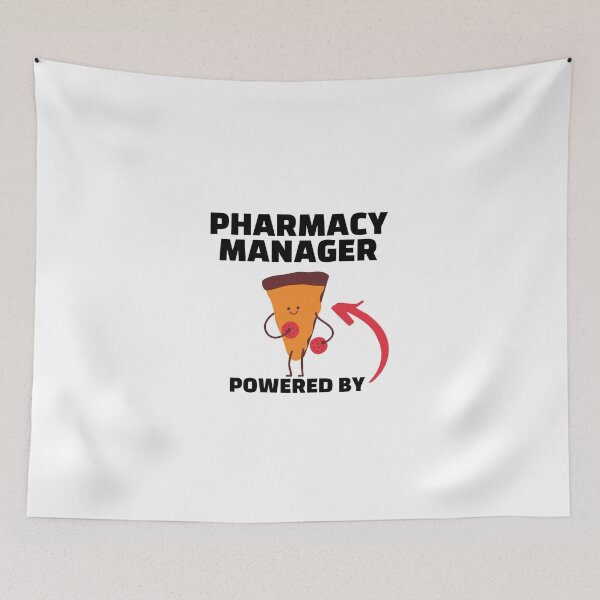 Item preview, PHARMACY MANAGER POWERED BY PIZZA - FUNNY GIFT designed and sold by madani rafik.