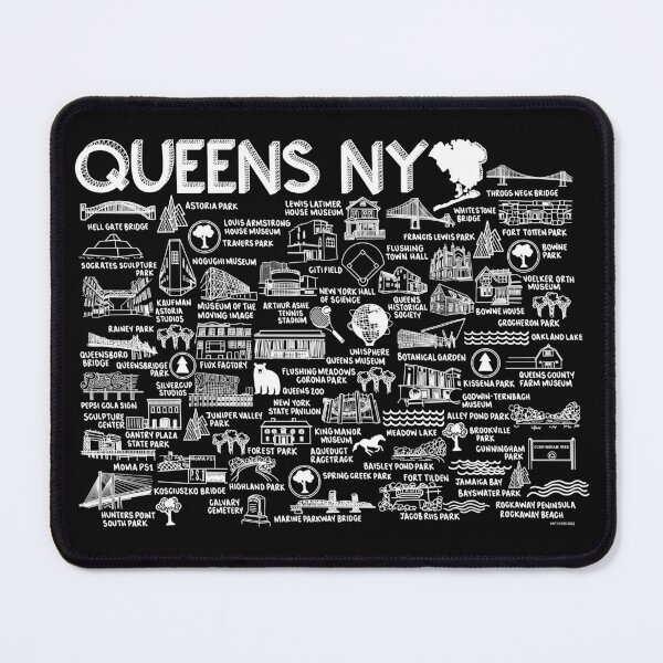 Item preview, Queens NY Map  designed and sold by fiberandgloss.