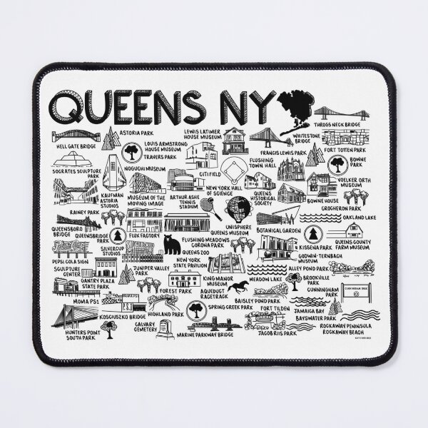 Item preview, Queens NY Map designed and sold by fiberandgloss.