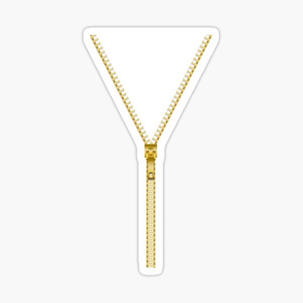 Gold zipper - White inside Sticker