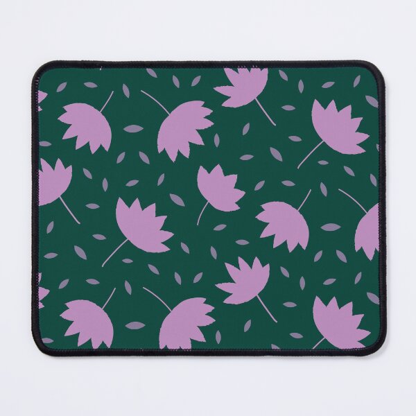 Item preview,  Simple Minimalist modern leaves pattern in plush pink on dark teal  designed and sold by Yasminepatterns .
