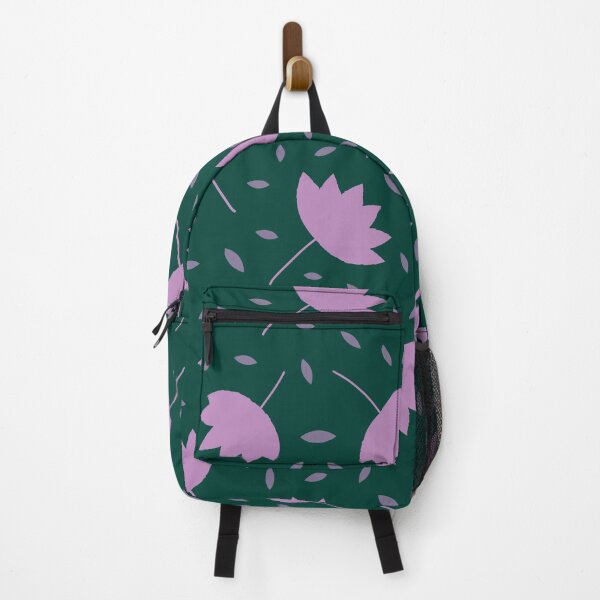 Item preview,  Simple Minimalist modern leaves pattern in plush pink on dark teal  designed and sold by Yasminepatterns .